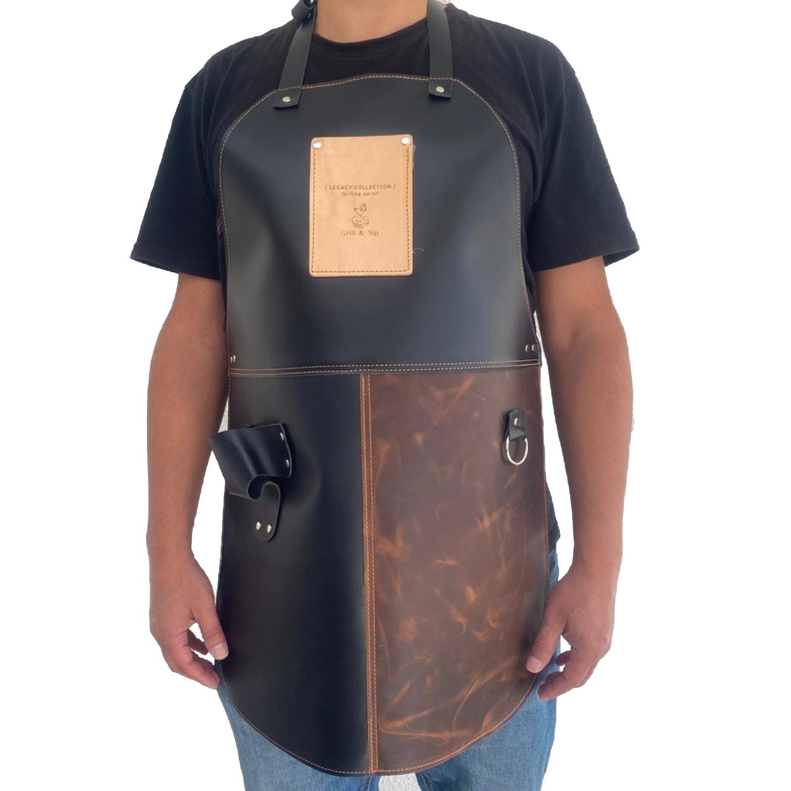 Pechera Parrillera Legacy Collection Negro Mixto - Cuero Artesanal Chile
