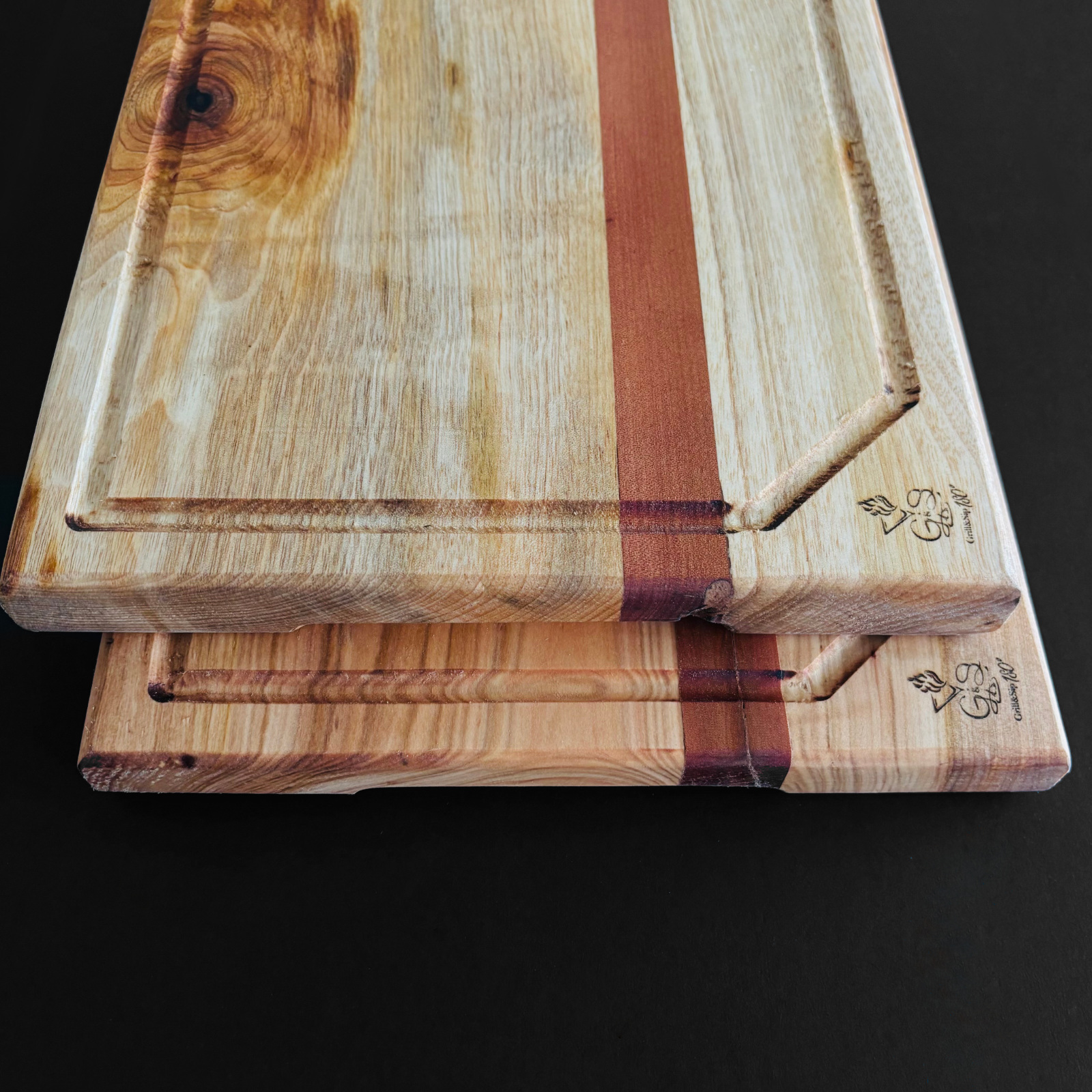 Tabla de Ensamble VILLARRICA - Lingue y Roble para Picar y Servir Grill&Sip 180° - Imagen 3