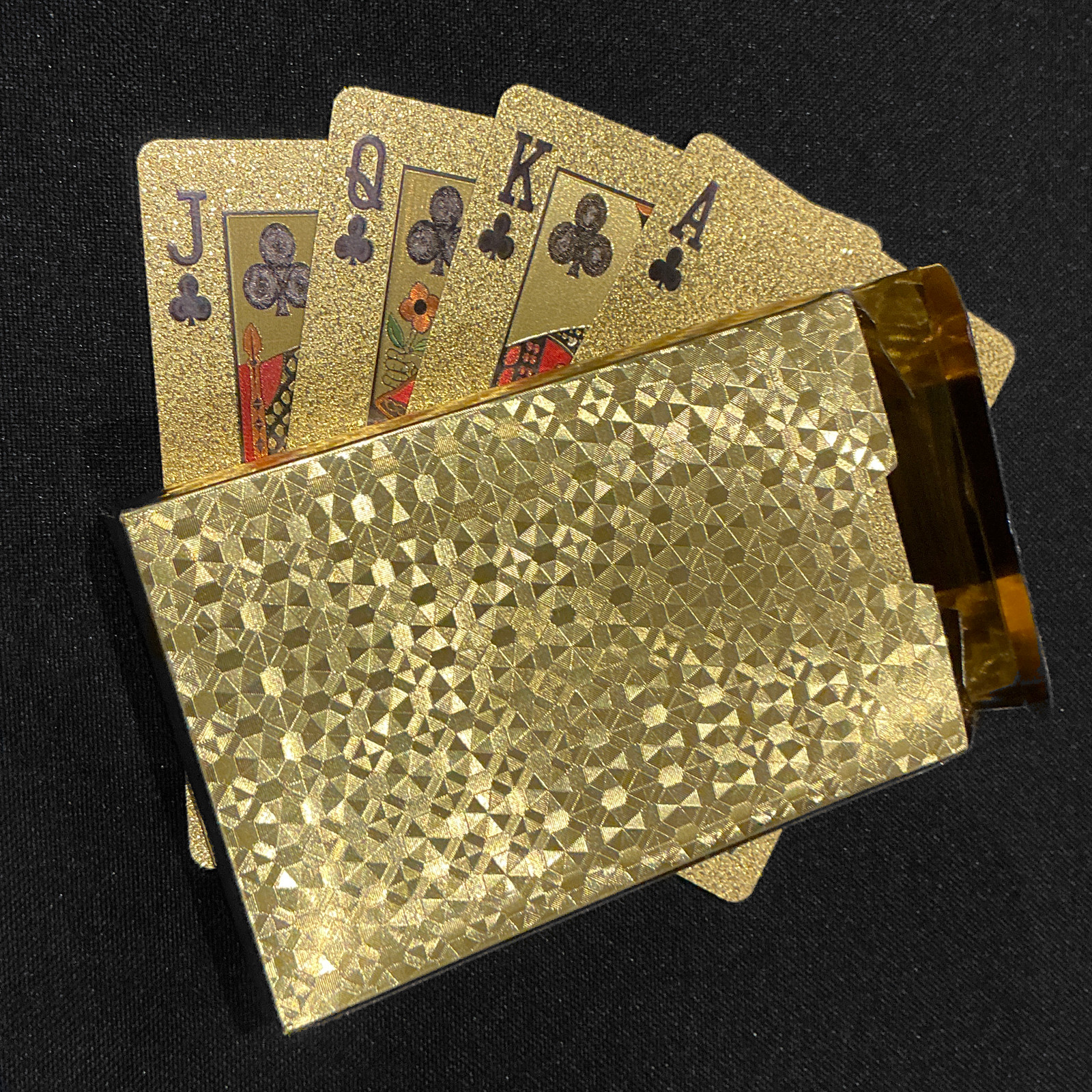 Juego de Naipe Inglés Dorado Grill&Sip - Cartas Elegantes a Prueba de Agua