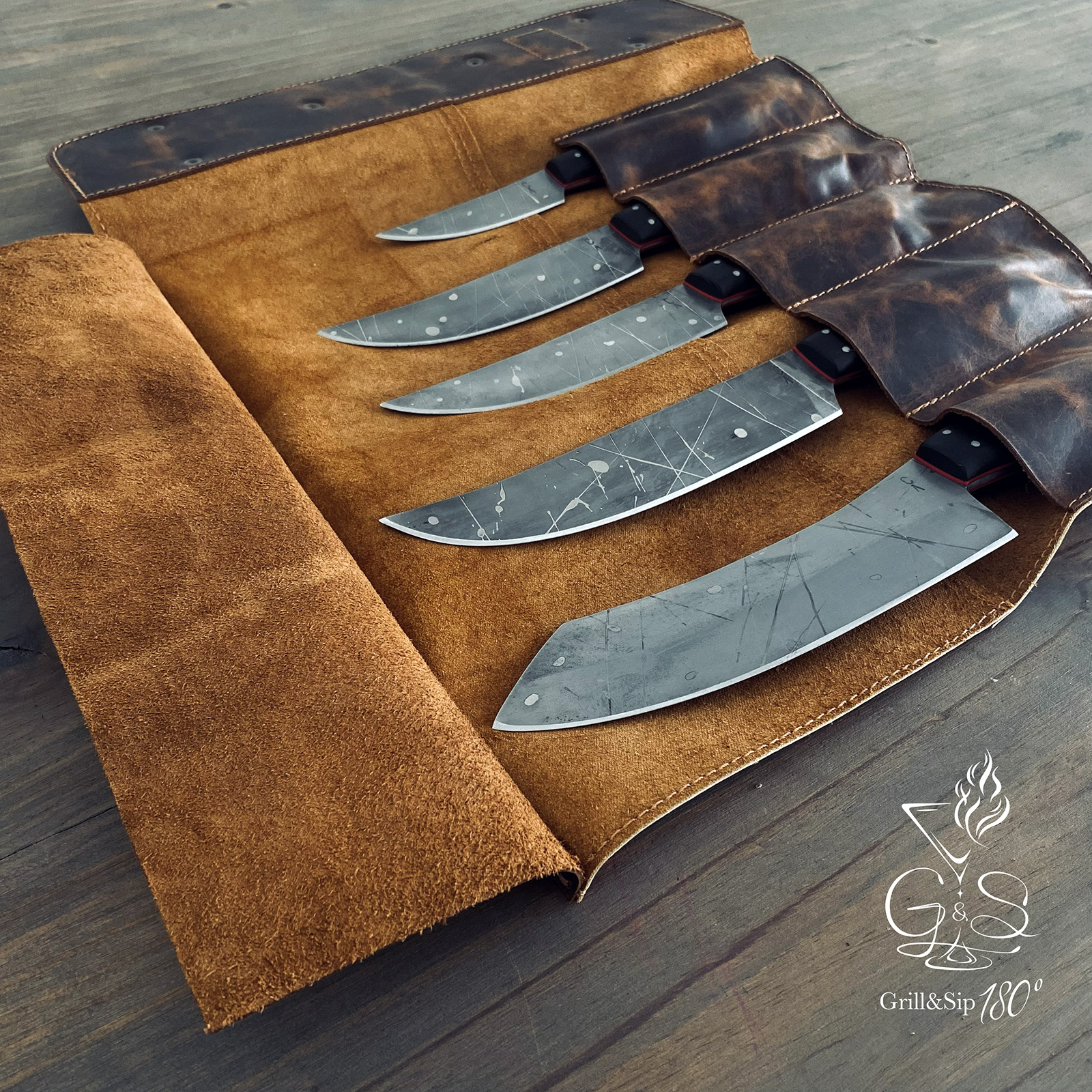 Porta Cuchillos Cuero Agreste Legacy Collection - 5 espacios Grill&Sip - Imagen 5