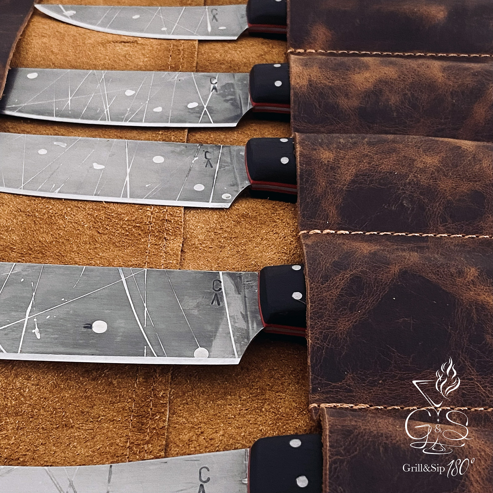 Porta Cuchillos Cuero Agreste Legacy Collection - 5 espacios Grill&Sip - Imagen 2