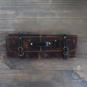 Porta Cuchillos Cuero Graso Legacy Collection - Diseño Exclusivo 5 Cuchillos