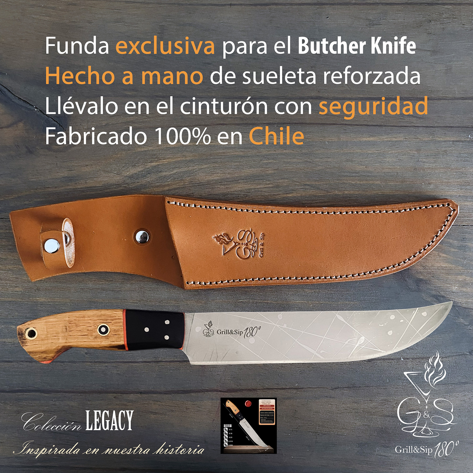 Funda Cuero Cuchillo Butcher Legacy - Sueleta Artesanal Protectora