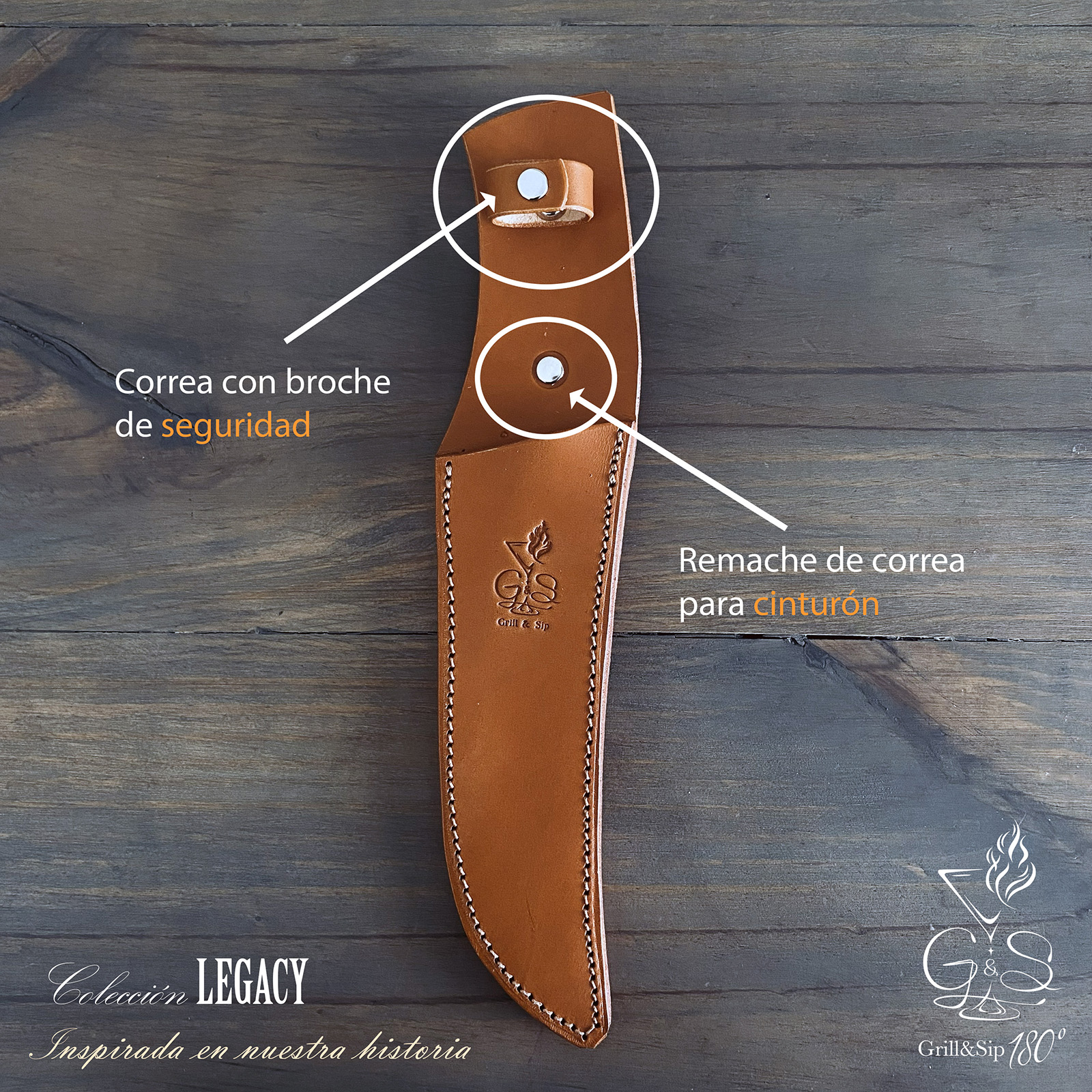 Funda Cuero Cuchillo Butcher Legacy - Sueleta Artesanal Protectora - Imagen 2