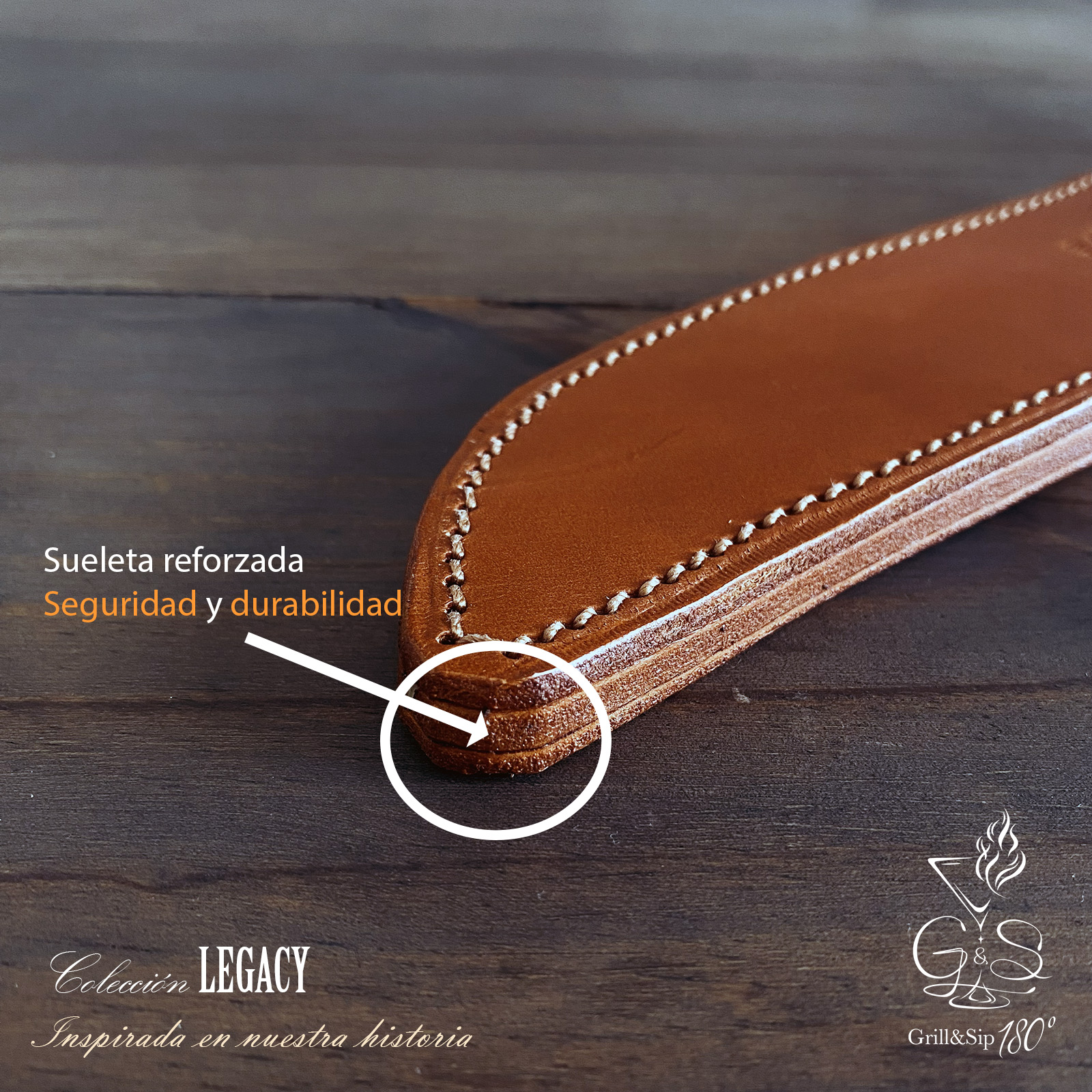 Funda Cuero Cuchillo Butcher Legacy - Sueleta Artesanal Protectora - Imagen 3