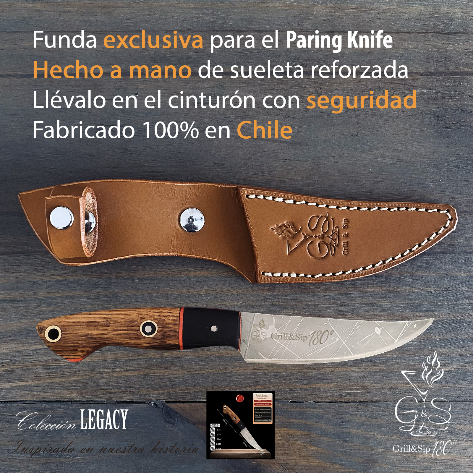Funda Cuero Cuchillo Paring Legacy - Protección Compacta Artesanal