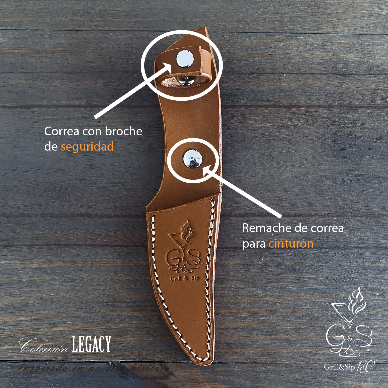 Funda Cuero Cuchillo Paring Legacy - Protección Compacta Artesanal - Imagen 2